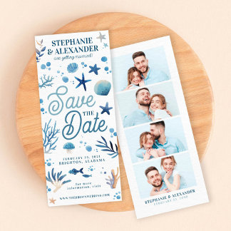 Under the Sea Save The Date Bookmarks Photo Invitation
