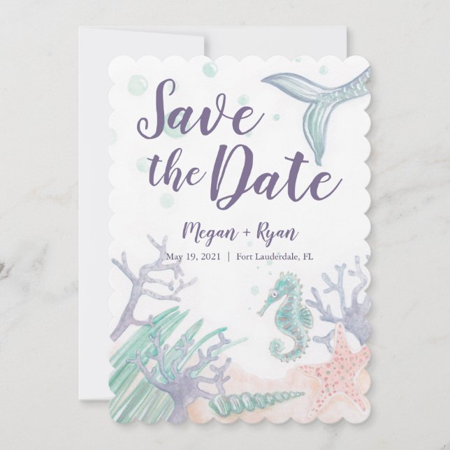 Under the Sea Save the Dates Invitation (Front)