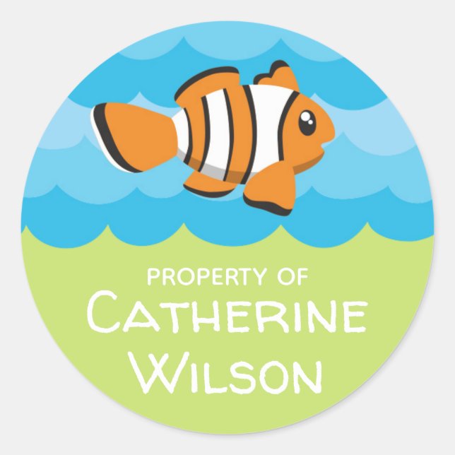 Under The Sea School Name Labels | Editable Colour (Front)