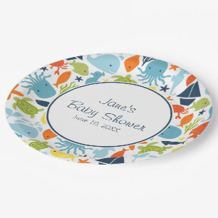 Under the Sea, Sea Creatures, Nautical Custom Paper Plate
