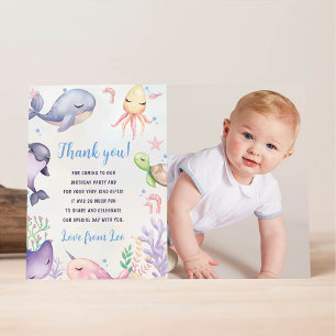 Under the Sea Sea Life Birthday Thank You Card