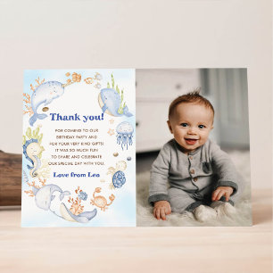 Under the Sea Sea Life Birthday Thank You Card