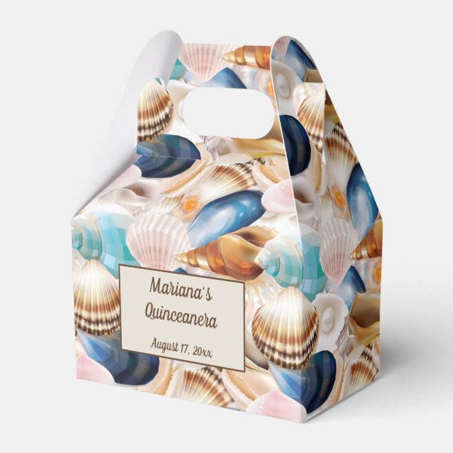 Under the Sea Seashells Patterned Favour Box (Front Side)