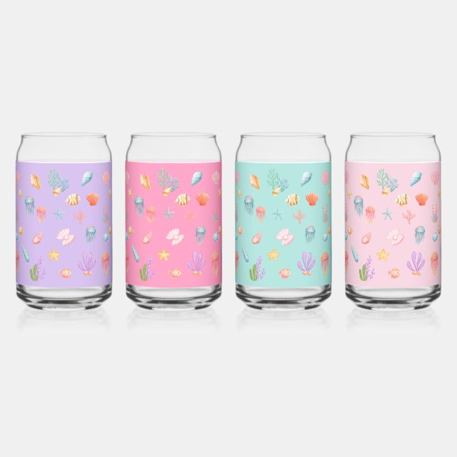 Under The Sea Set 2 Can Glass (Front)