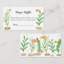 Under the Sea Shark Baby Shower Diaper Raffle Card