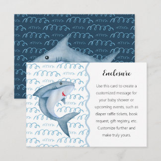 Under the Sea Shark Baby Shower Enclosure Card