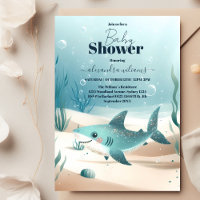 Under the Sea Shark Watercolor Baby Shower 