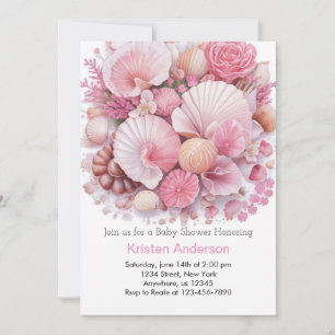 Under the Sea Shell Celebration Girl Baby Shower Invitation