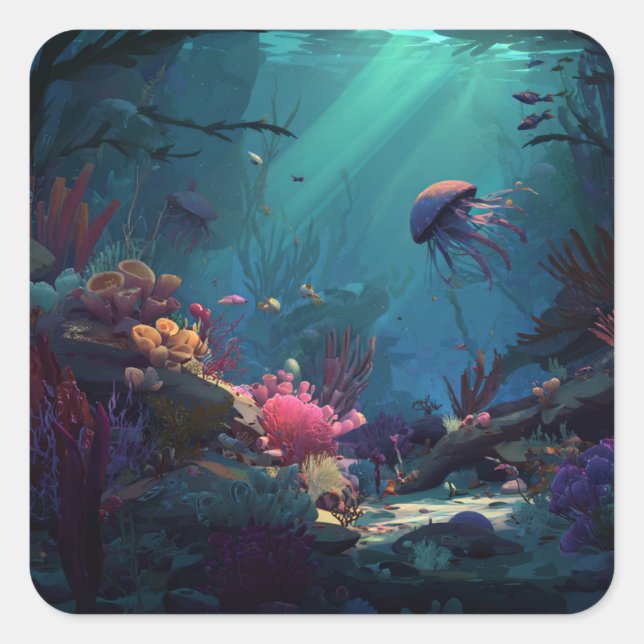 Under The Sea Square Sticker (Front)