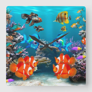 Under the Sea Square Wall Clock