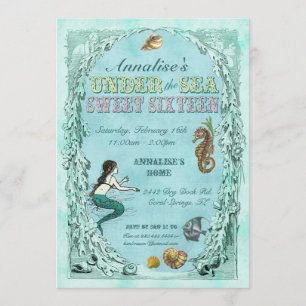 Under the Sea Sweet Sixteen Invitation