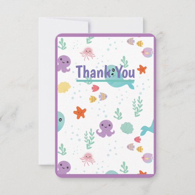 Under The Sea Thank You Card (Front)