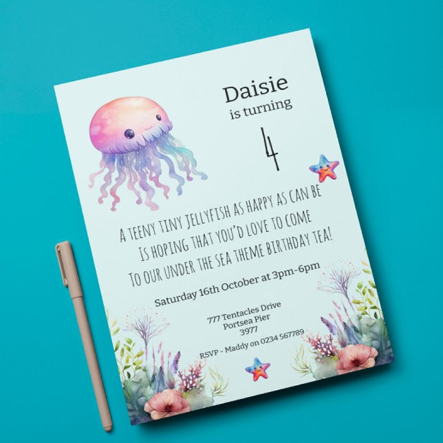 Under The Sea Theme Birthday Party Invitation  (Creator Uploaded)