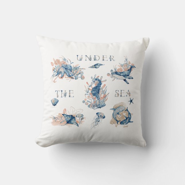 Under The Sea Throw Pillow (Front)