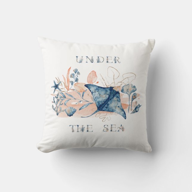 Under The Sea Throw Pillow (Front)
