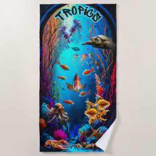 Under The Sea Tropic Fish Beach Towel