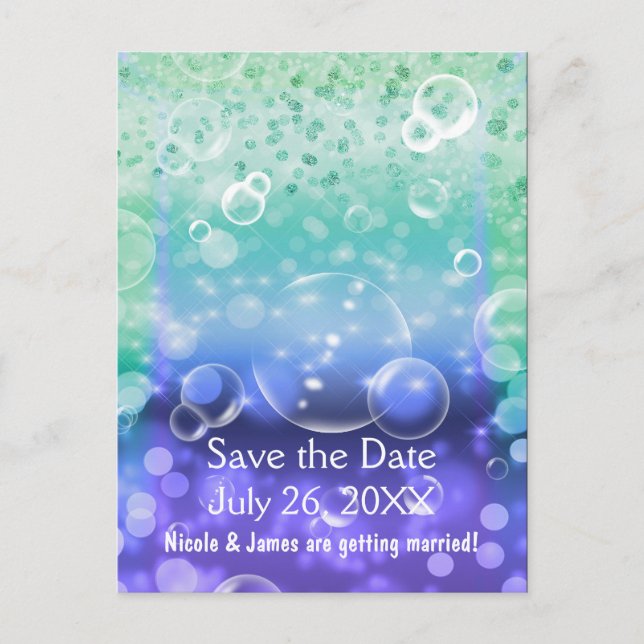 Under The Sea Tropical Ocean Birthday Party Announcement Postcard (Front)