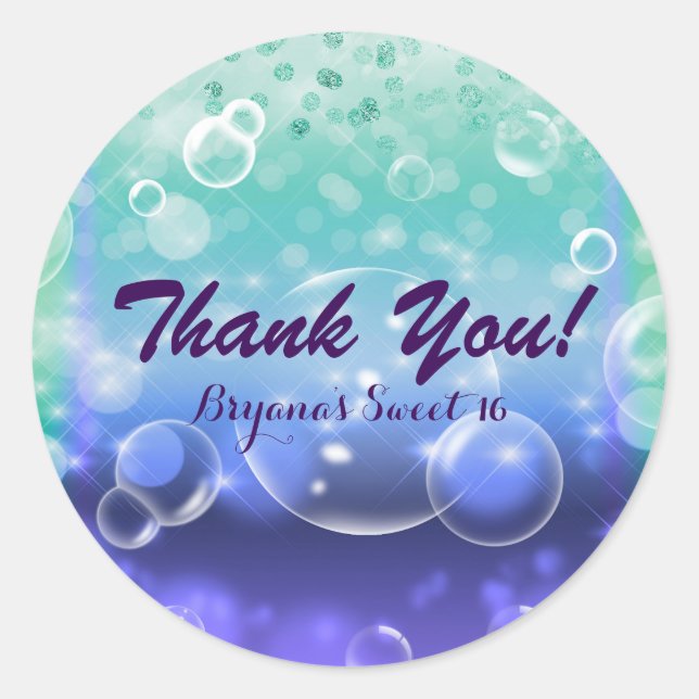 Under The Sea Tropical Ocean Party Favour Classic Round Sticker (Front)