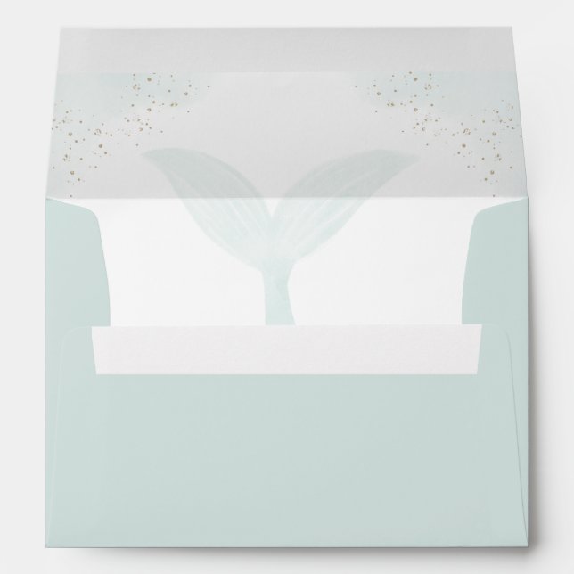 Under the Sea Turquoise Mermaid Girl Birthday Envelope (Back (Bottom))