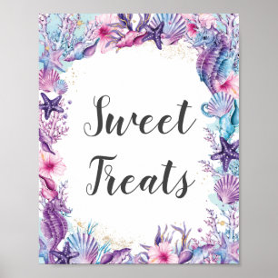 Under the Sea Turquoise Purple Pink Sweet Treats  Poster