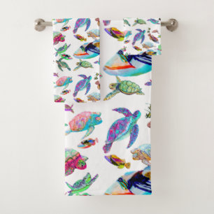Under the Sea Turtle and Fish Bath Towel Set