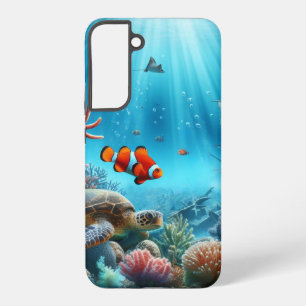 Under the sea, turtle, coral, ship, clown fish samsung galaxy case