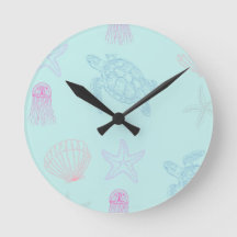 Under the Sea - Turtle - Jellyfish - Shell Clock