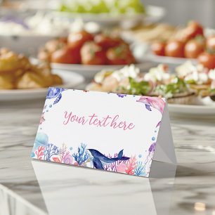 Under The Sea Turtle Kid Birthday Food Place Card