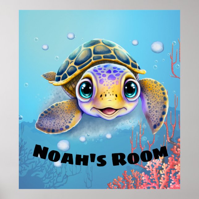 Under the Sea Turtle Kids room decor (Front)