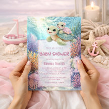 Under the Sea Turtle Mom & Baby Girl Baby Shower