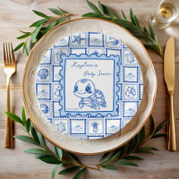Under the sea turtle retro post stamp monogrammed