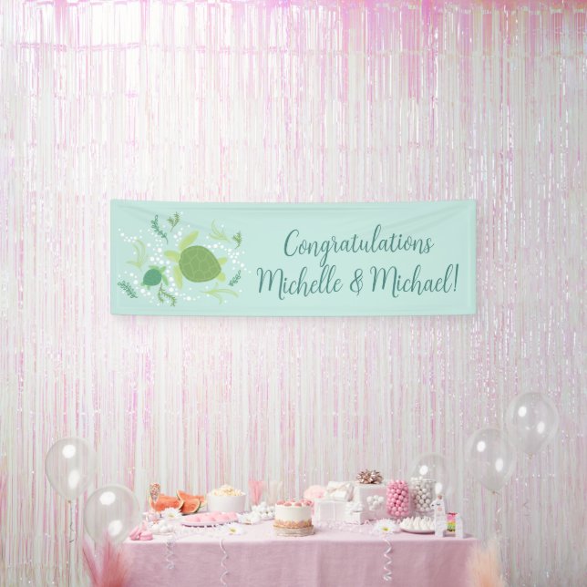Under the Sea Turtles Baby Shower Banner (Party)