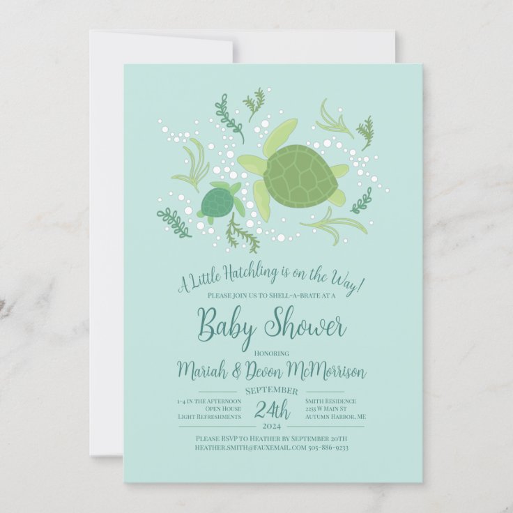 Under the Sea Turtles Baby Shower Invitation Zazzle