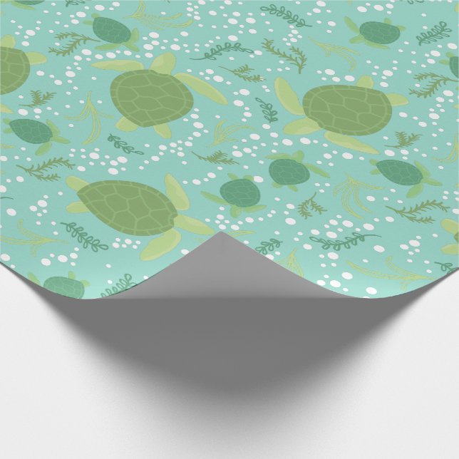 Under the Sea Turtles Baby Shower Wrapping Paper (Corner)