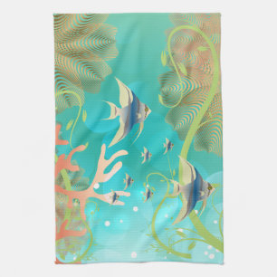 Under the Sea Water Design Tea Towel