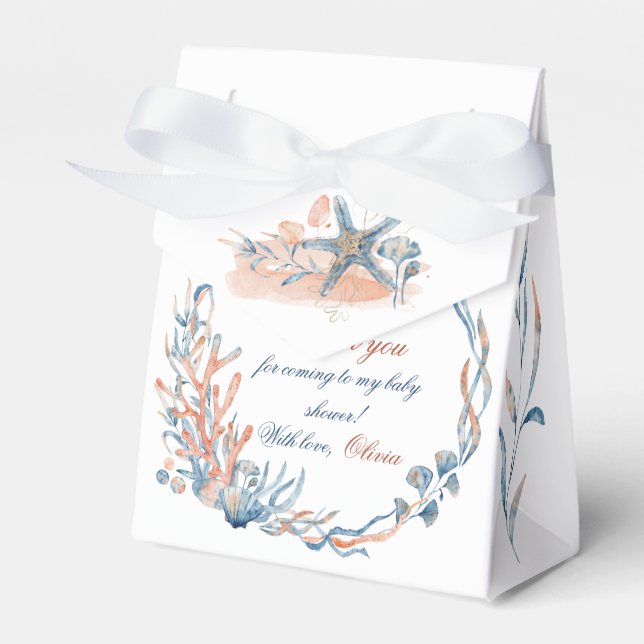 Under the Sea Watercolor Baby Shower Favour Box (Front Side)
