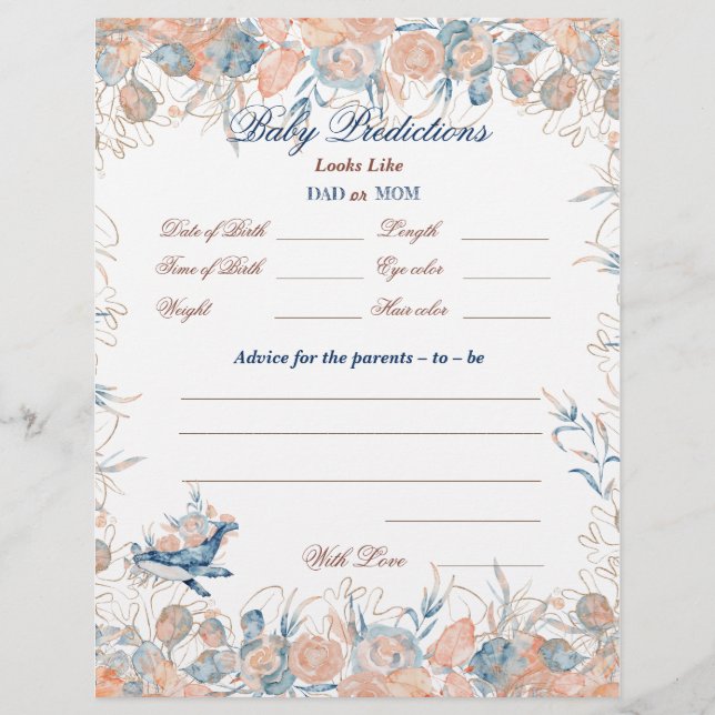 Under the Sea Watercolor Baby Shower Flyer (Front)