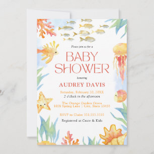 Under the Sea Watercolor Baby Shower Invitation