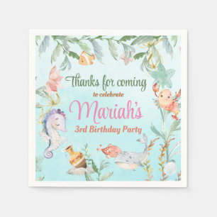 Under the sea watercolor Birthday Napkin
