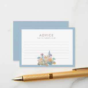 Under the Sea Watercolor Nautical Baby Shower Advice Card