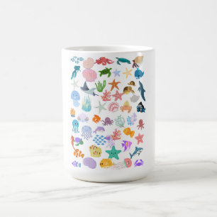Under the Sea, Watercolor Print, Decor Fine Art Coffee Mug