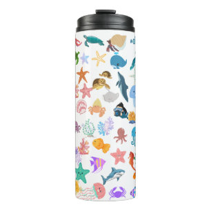 Under the Sea, Watercolor Print, Decor Fine Art Thermal Tumbler