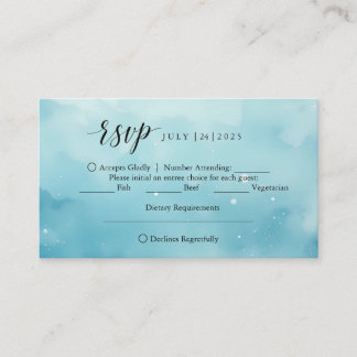 Under the Sea Watercolor with Meal Choice RSVP Enclosure Card