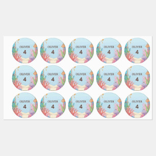 Under the Sea Waterproof Labels, Oliver Name Label