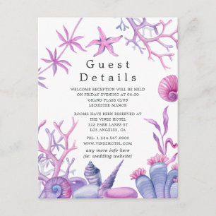 Under the Sea Wedding Guest Details Enclosure Card
