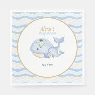 Under the Sea Whale Baby Shower (Boy) Napkin