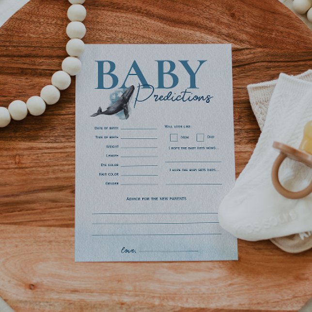 Under The Sea Whale Baby Shower Predictions Card (Creator Uploaded)