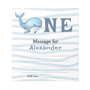 Under the sea Whale birthday time capsule message Notepad