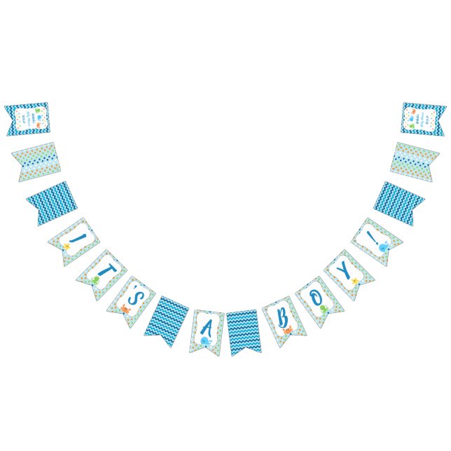 Under The Sea/ Whale It's A Boy Baby Shower Banner (All)