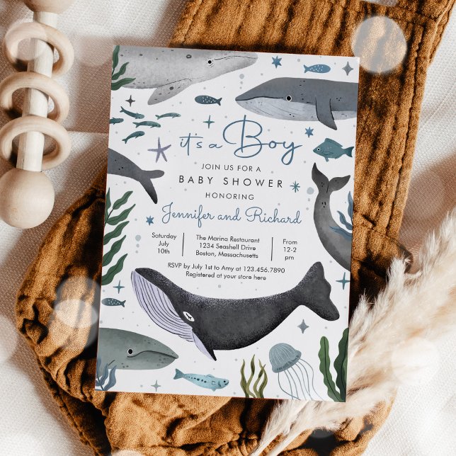 Under the Sea Whale Ocean Animal Baby Shower  Invitation (Creator Uploaded)